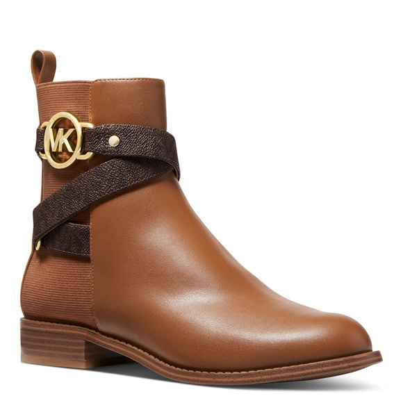 Michael Kors Women's Rory Signature Ankle Side-Zip Flat Booties - Picture 1 of 4